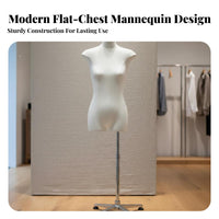 Korean Design Half Body Dress Form with Stand Sturdy Metal Base Female Torso Mannequin Long-Lasting Construction Female Mannequin Body Lightweight for Boutique Owners, Fashion Designers, Window Displays, Boutiques, Retail Shop S, Tailor Shop
