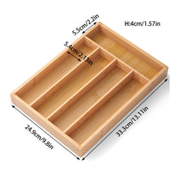 Bamboo Drawer Organizer Natural Cutlery Tray Shallow for Kitchen