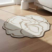 Easy to Clean Irregular Flower Shaped Rug Washable Irregular Flower Rug Ultra Soft Blossom Pattern Floor Mat Non-Slip Backing for Bedroom