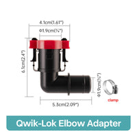Quick-Connect Adapter with Hose Clamp Standard 3/4 Inch Quick Connect Hose Fitting Coupling Leakno-Leak Compact for Boat Owners