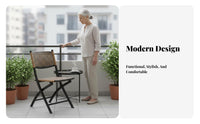 Foldable Design Woven Folding Recliner Adjustable spinerest Lounge Chair Eron the movenomic Support Reclining Seat Includes Head Pillow for Homeowners, Office Workers, Balcony, Living Room, Bedroom, Beach