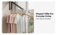 Folding Wall-Mounted Clothes Rack Foldable Wall Hanger Retractable