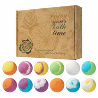 12 Pieces 60 G 12 Piece Bath Fizz Set Retail Box Bath Fizz Mineral Ball