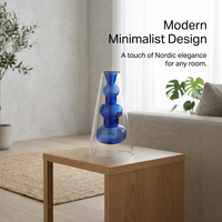 Double Layer Glass Vase, Modern Minimalist Flower Vase for Home Decor, Clear Glass Cylinder Vase for Plant Lover, Decorative Modern Vase for Home