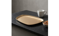 Aluminum Tray Irregular Shape Decorative Serving Tray Shallow rims Metal Dessert Platter