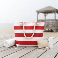Striped Canvas Beach Bag Reusable Striped Canvas Tote Bag Waterproof Textile