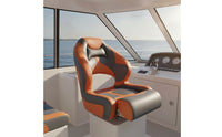 Padded Marine Seat with Cutout Rust-Resistant Boat Seat with Aluminum Hinges Long-Lasting Heavy Duty for Boaters, Anglers, Yachts