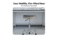 Adjustable Swivel Stool Easy to Clean Adjustable Wheeled Stool High Weight Capacity Commercial Seating for Technicians, Students, Workshop, Bar, Salon