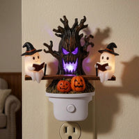 Spooky Wall-Outlet Night Light Seasonal Halloween Night Light Whimsical Compact for Children, Bedroom