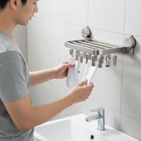 Multiple Clip Underwear Dryer Foldable Suction Cup Sock Dryer for Balcony, Indoor