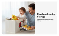Foldable Cartoon Toy Box Built-in Handles Foldable Toy Box With Lid