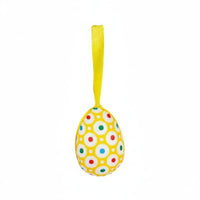 Assorted Patterns Easter Egg Ornament Vibrant Colors Textile Wrapped Egg Ornaments Easy to Hang Hanging Easter Eggs Lightweight for Children, Crafters, Home Decor, Wreath Making
