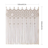 Boho Fringe Curtain Handmade Macrame Door Curtain Easy to Hang for Doorway