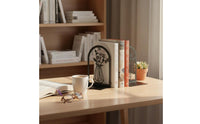 2 Pieces Space Saving Vase Pattern Bookends Sturdy Hollow Floral Book Stand Sturdy Flower Bookend Set for Bookshelf, Desk, Office