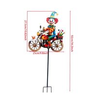 Clown Motorcycle Stake Easy Installation Clown Riding Motorcycle Weatherproof Metal Garden Stake