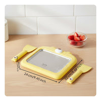 Quick Freezing Non-Electric Fried Ice Cream Plate Easy to Use Rolled Ice Cream Appliance Food-Grade Stainless Steel Bear Shaped Yogurt Freezer Plate for Families, Kids, Home