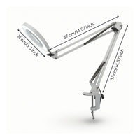Clamp-on Magnifying Lamp LED Desk Magnifying Lamp Desk Magnifier with Light Dimmable for Crafters, Crafting, Repair Tasks