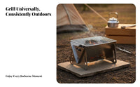 Foldable Design Folding Charcoal Grill Compact Portable Charcoal Grill Lightweight for Campers, Hikers, Backpacking, Picnic