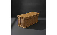 Cable Management Box Handwoven Organizer Box with Lid Sturdy Power Strips Organizer for Desk