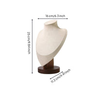 Torso-Shaped Necklace Display Bust Wooden Base Locket Display Bust