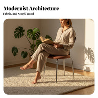 Bauhaus Aesthetic Curved Backrest Side Chair Minimalist Design Armchairless Upholstered Side Chair Vintage Look Household Furniture Easy to Match for Apartment Dwellers, Homeowners, Restaurant Owners, Dining Room, Home Office, Kitchen, Cafe