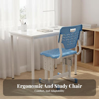 Ergonomic Back Support Height-Adjustable Study Chair Stable Design children's Furniture Anti-Slip Feet Student Seat Soft Cushion for Students, Parents