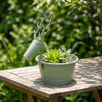 Deer Planter Decorative Flower Buckets Metal Buckets Freestanding Planters Rustic for Balcony, Patio