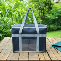 Insulated Lunch Bag Thermal Lunch Bag with Transparent Pocket Bags Soft-Sided Totes Zippered for Adults, Work, Picnic