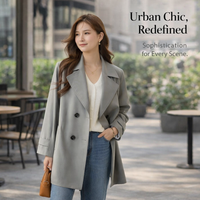 Jacket for Women Plus Size Windbreaker Coat with Pockets, Lightweight Outdoor for Autumn, Long Sleeve Polyester Design