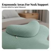 Multi-Functional Cervical Neck Pillow Two-Level-Height Memory Foam Neck Pillow Machine Washable Cover for Office Workers, Sleeping, Bedroom