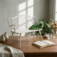 Garden Bench with Armrests Vintage Metal Bench Antique-Look Furniture for Homeowners, Gardeners, Entryway