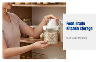 Food Grade Airtight Storage Container, Round Cereal Dispenser, Moisture-Resistant Kitchen Flour Rice Bin, Multi-Purpose