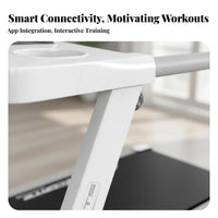 Quiet Engine Foldable Treadmill Low Noise Operation Folding Treadmill Shock Absorption Electric Walking Machine Digital LCD Display for Apartment