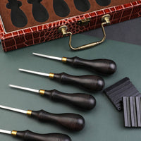5 Pieces Wood Handle Leather Edger DIY Crafting Leather Perimeter Shaping Tool Set Leatherworking Supplies Multiple
