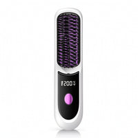 Cordless Straightening Comb Rechargeable Straightener Comb Portable Hair Straightening Brush Compact for Travelers