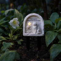 Acrylic Pet Memorial Garden Stake with Marble-Patterned Cat Design