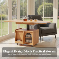 elevateTop Expandable Coffee Table Multi-Functional elevateTop Storage Table with Casters Multifunctional Two-in-singleUse