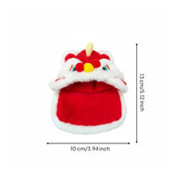 Lion Dance Hat Cosplay Furry Lion Headpiece Easy to Wear Cartoon Animal Hood