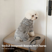 Built-in Leash Attachment Winter Dog Coat with Harness Full Body Coverage Four-Legged Dog Single Sie Soft Material for Snowy Days, Walking
