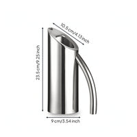Polished Stainless Steel Pitcher Mirror Finish Metal Water Pitcher Silver Carafe Sturdy for Home Kitchen, Taverns