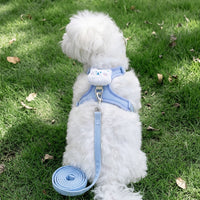 Small Dog Harness and Leash Set, Soft Vest for Cats, Adjustable Dog Chest Strap with 1.2m Lead, Double Buckle No Pull Dog Walking Harness Toy Poodle
