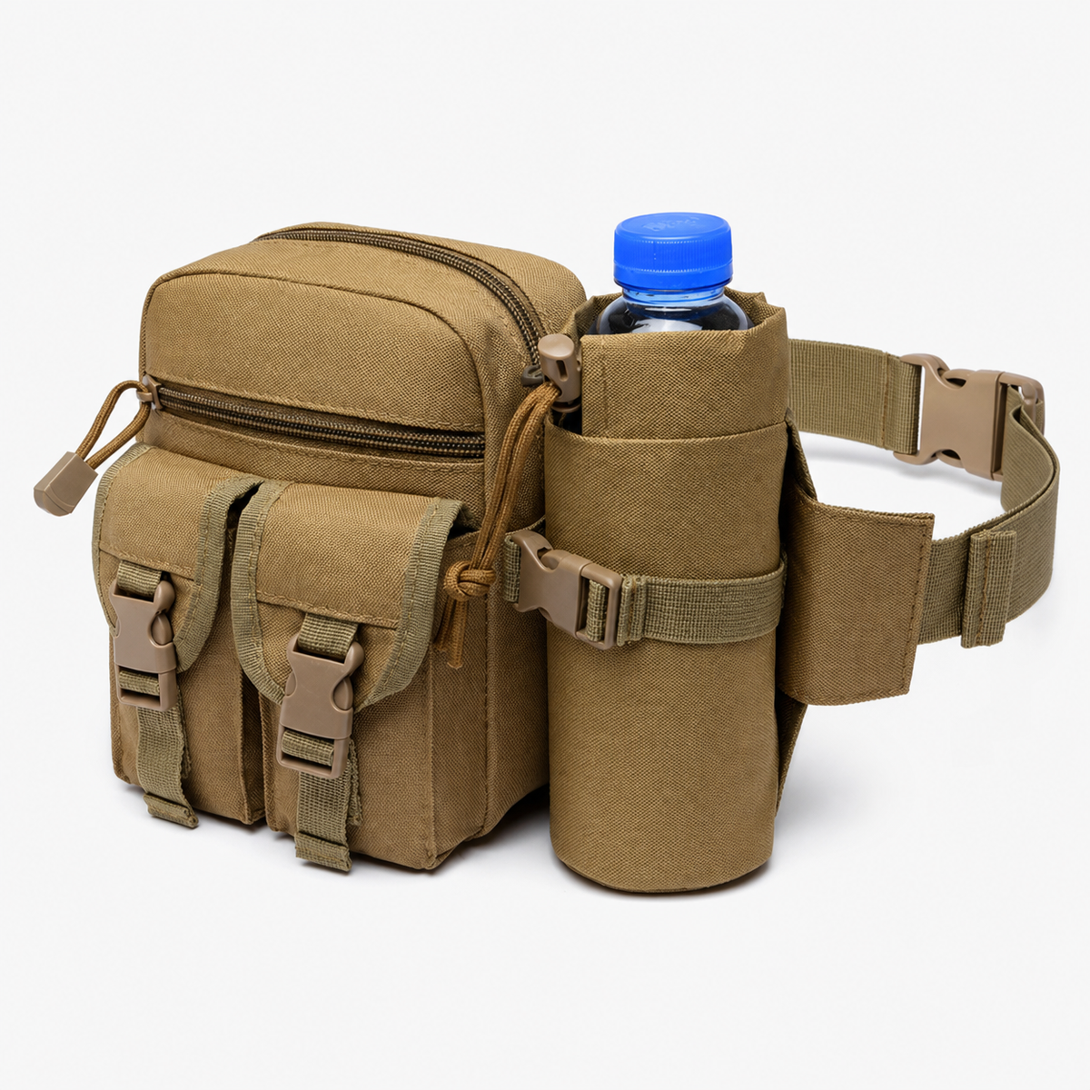 Multi-Functional Sports Waist Bag with Hidden Water Bottle Pocket, Anti-Theft, Close-Fitting for Outdoor Running and Walking