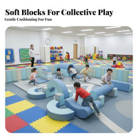 Sensory Play Climber Motor Skill Development Indoor Soft Climbing Toy Set Retardant PU Leather Indoor Climb and Crawl Set for Young Children, Playroom