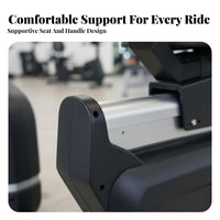 Adjustable Seat with Backrest Stationary Bike LCD Display Resistance Bike Low-Effect Workout Cardio Training Machine Heart Rate Monitor for Beginners, Gym, Home