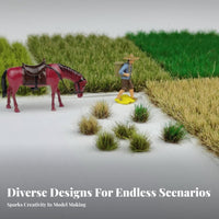Grass Tufts Hand-Tear Miniature Grass Tufts DIY Wargaming Basing Material for Wargamers, Hobbyists, Dioramas, Architectural Models, Sand Tables