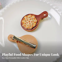Pizza Hair Accessory Creative Design Food Hair Accessory Simulation Food Hairpin Cute Vision-Catching for Foodies