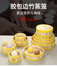 Plastic Bamboo Commercial Steamer Basket for Dim Sum, Rice Rolls, Dumplings, Home Use