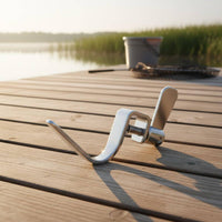 Stainless Steel Clamp-on Rod Hook Curved Arm Side-Mounted Hook Adjustable Universal