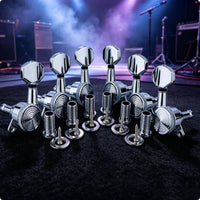 6 Pieces Closed-Gear Guitar Locking Tuners Precision Guitar Tuning Machines with Sealed Housing Easy to Install Locking Tuner Accurate for Guitarists, Luthier
