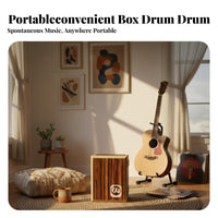 Portable Design Flat Cajon Slim Profile Flat Panel Slap Drum Adjustable Snare Percussion Instrument Two Sound Zones for Percussionists, Music Students, Live Performance, Jam Sessions, Studio Recording, Parties